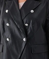 Rafaella Leather Double Breasted Blazer