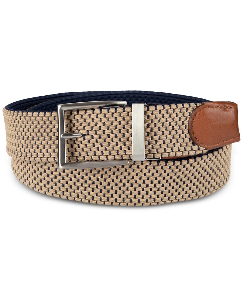 Club Room Men's Stretch Reversible Woven Belt, Exclusively at Macy's