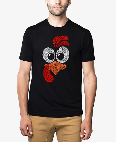 La Pop Art Men's Turkey Face Premium Blend Word T-Shirt