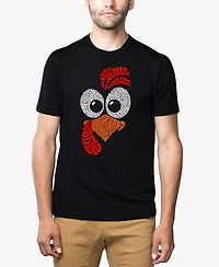La Pop Art Men's Turkey Face Premium Blend Word T-Shirt