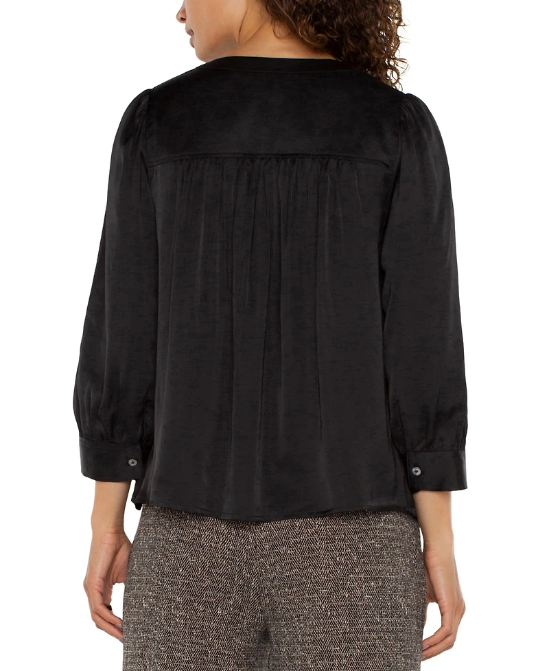 Liverpool Los Angeles Women's Long-Sleeve Pleated Top