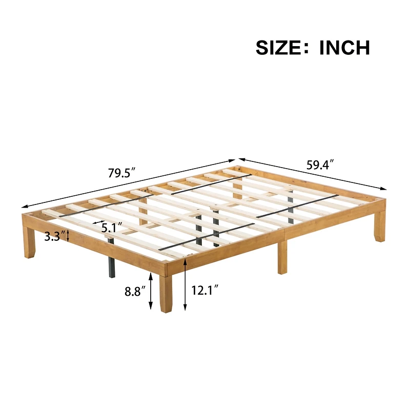 Streamdale Queen Platform Bed Frame with Strong Slat Support