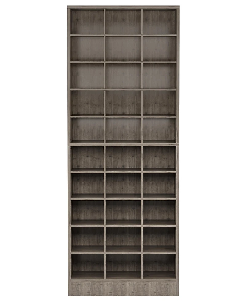 Tribesigns 10-Tier Shoe Storage Cabinet, Gray Wooden Shoe Rack with 30 Cubbies
