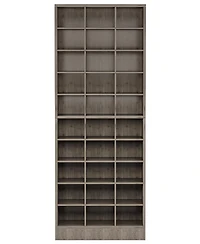 Tribesigns 10-Tier Shoe Storage Cabinet, Gray Wooden Shoe Rack with 30 Cubbies