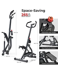 Sunny Health & Fitness Smart Extra Long Range Climber Stepper with Handlebar