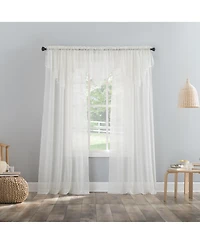 Crushed Sheer Voile Rod Pocket Curtain Panel