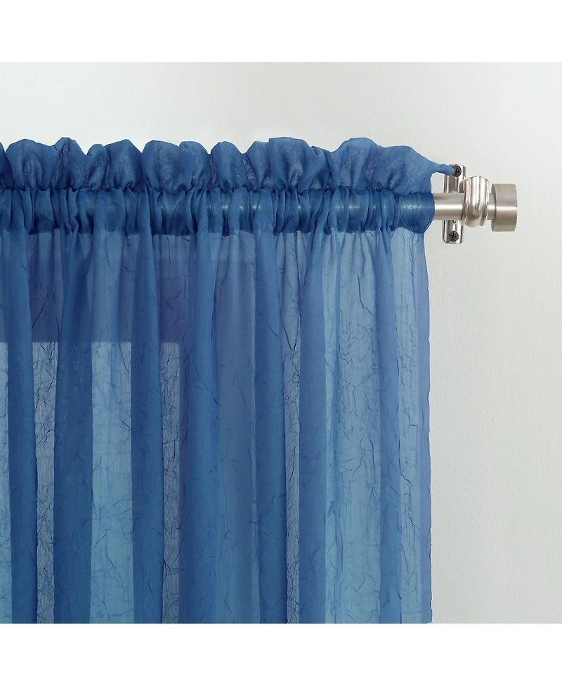 Crushed Sheer Voile Rod Pocket Curtain Panel