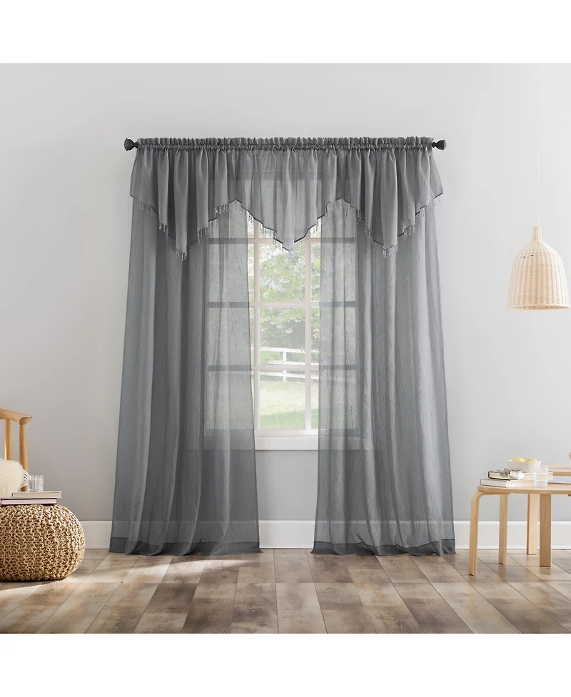 Crushed Sheer Voile Rod Pocket Curtain Panel