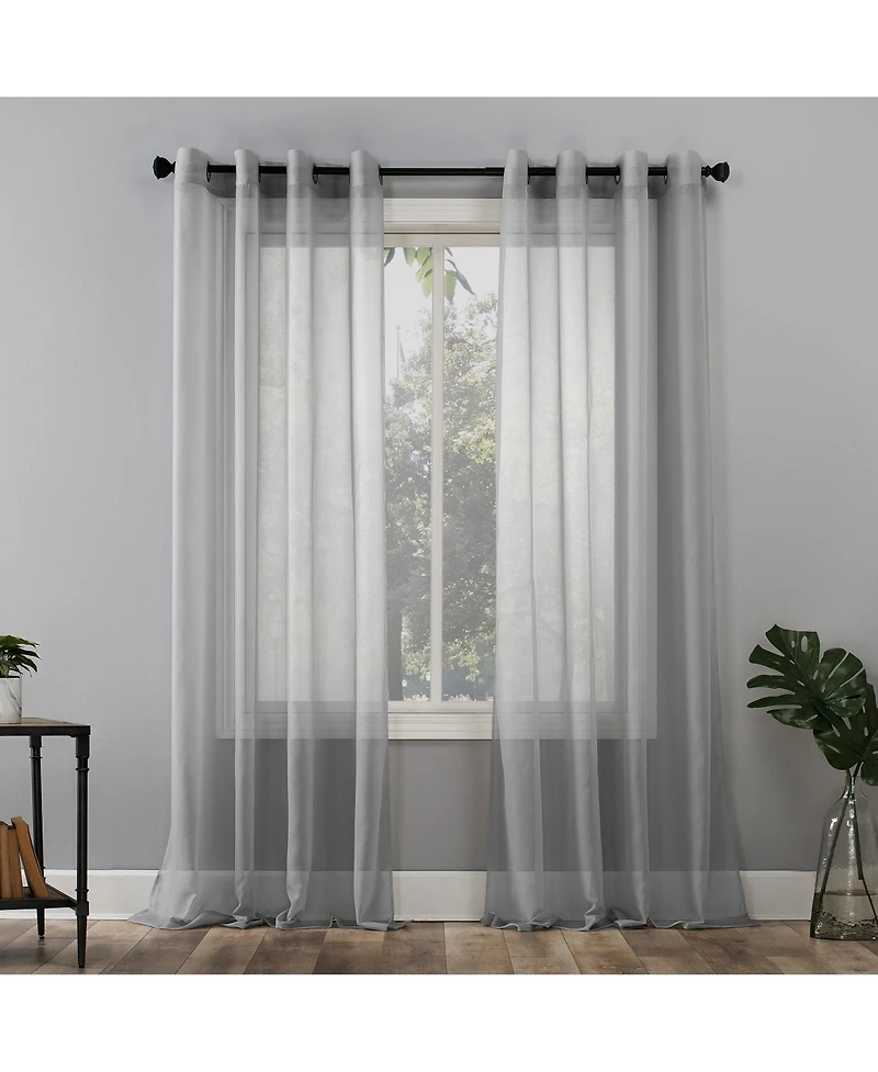 Sheer Voile Grommet Curtain Panel