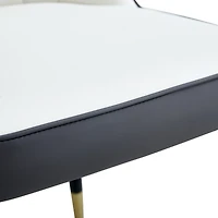 Streamdale Furniture Marble Table and Chair Set: Gold Legs, Plush Chairs