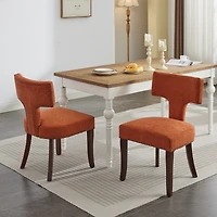 Streamdale Mid Century Modern Dining Chairs, Set of 2 (Orange)