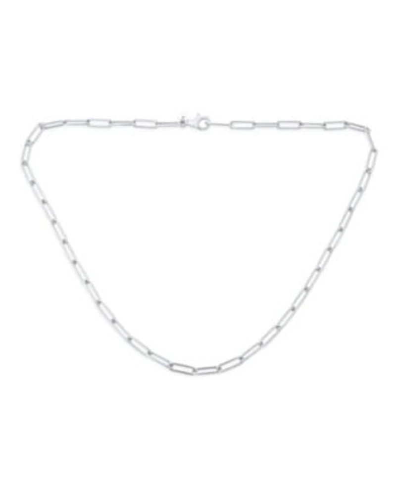 Bling Jewelry Solid Strong Sterling Silver Rounded Link 3.5mm Chain Necklace