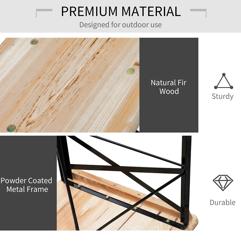 Portable Picnic Table and Bench Set for Outdoor Activities