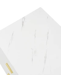 Streamdale White Coffee Table with Storage, Gold Legs, Led Lighting (47.2")