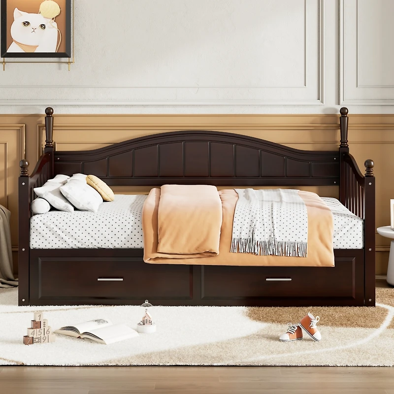 Streamdale Furniture Twin Daybed with Trundle, Storage & Extension, Grey (Arrives 9.12)