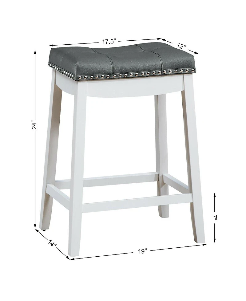 Skonyon Set of 2 24-Inch Height Backless Counter Stool with Footrest