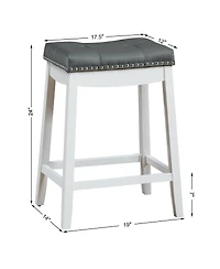 Skonyon Set of 2 24-Inch Height Backless Counter Stool with Footrest