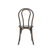 Hensler Set Of 2 Weather-Resistant Wood Look Stackable Resin Thonet Chairs For Indoor/Outdoor Use