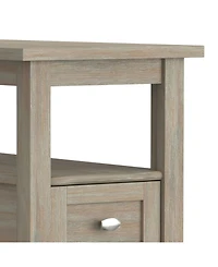 Simpli Home Warm Shaker Solid Wood Narrow Side Table