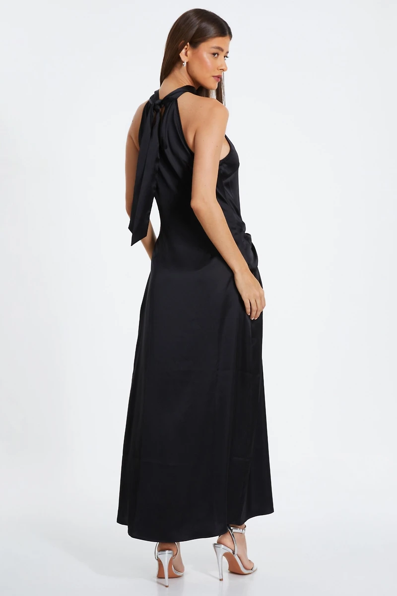 Quiz Women's Satin Halterneck Midi Dress
