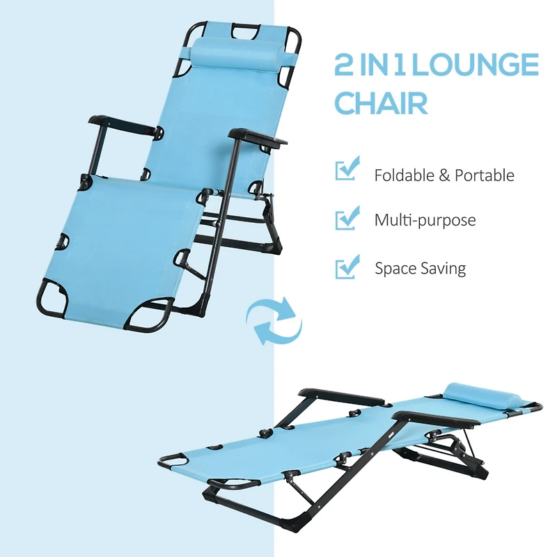 Streamdale Furniture Folding Chaise Lounge: 2-in-1 Tanning & Pool Chair