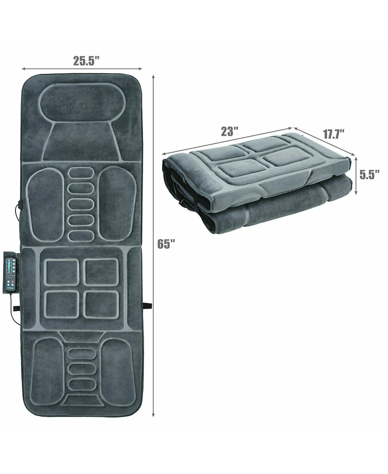 Skonyon Foldable Massage Mat with Heat and 10 Vibration Motors