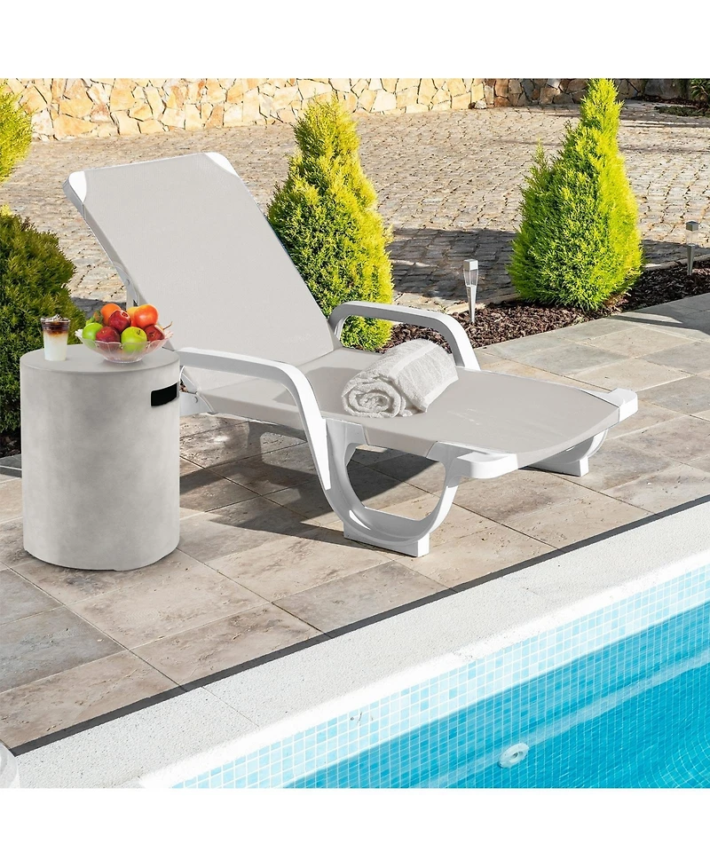 Sugift Outdoor Weather Resistant Tank Hideaway Table Fits Standard 20 Lbs Propane Gas Tank for Fire Pits