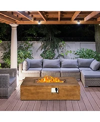 Sugift 48 x 27 Inch Outdoor Gas Fire Pit Table 50 000 Btu with Lava Rocks and Cover
