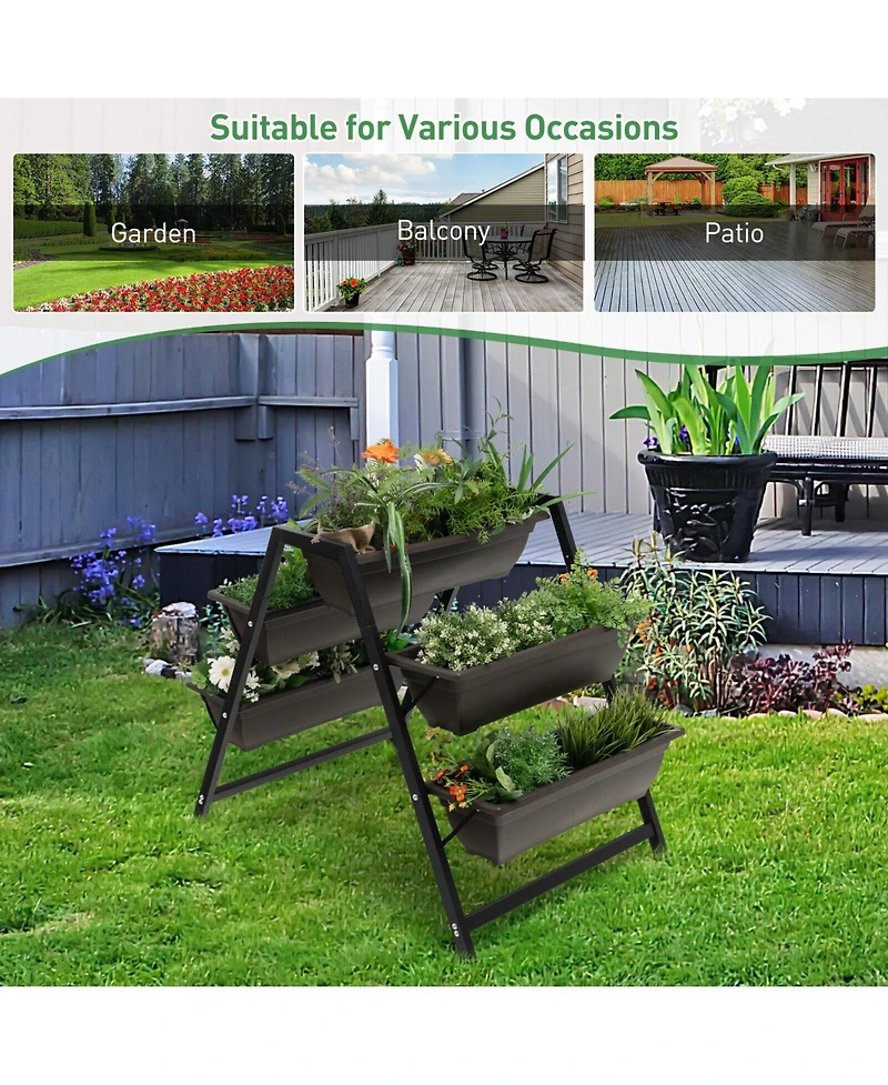 Sugift 3-Tier Vertical Raised Garden Bed with 5 Plant Boxes