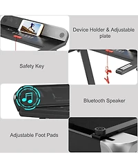 Vebreda Folding Electric Compact Walking Treadmill with App Control Speaker-Silver