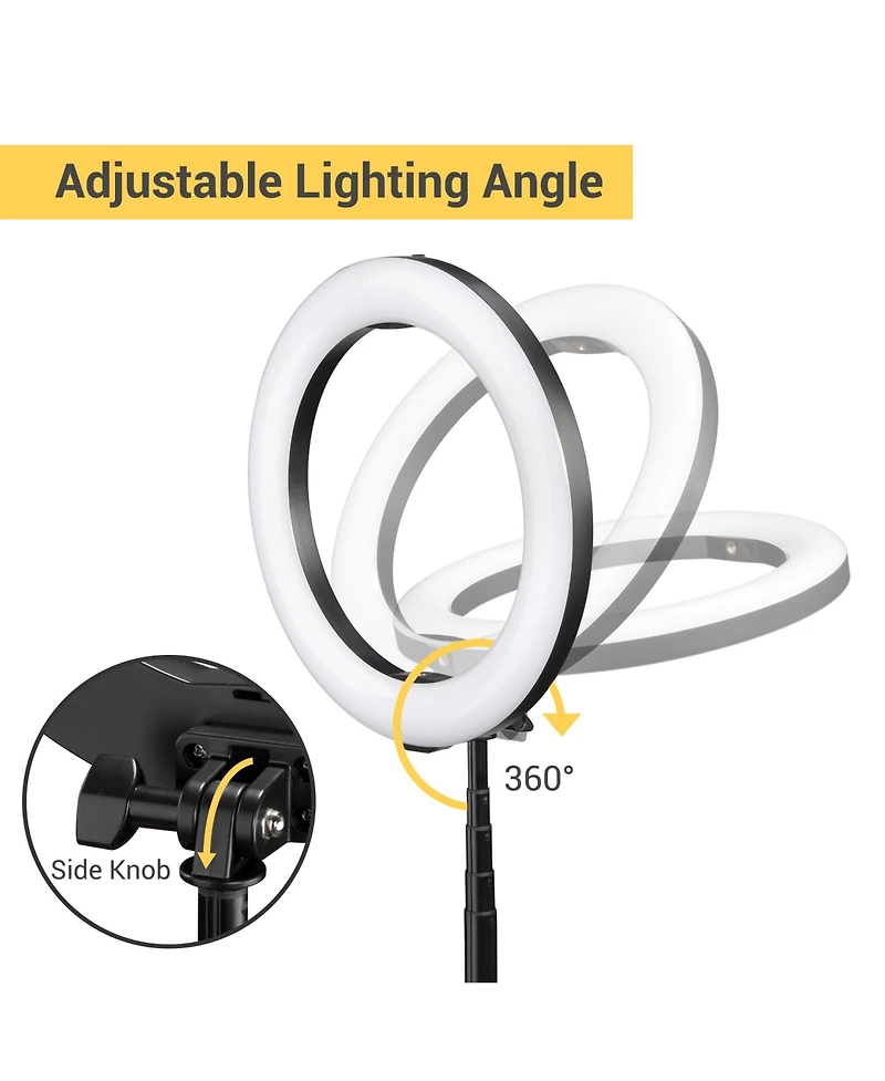 Yescom 10" Folded Selfie Led Ring Light Portable Dimmable for Makeup Livestream YouTube