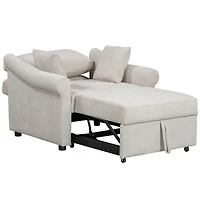 Streamdale Chenille Convertible Sleep Chair, 3-in-1 Lounger to Bed