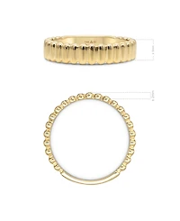 Devata Ribbed Band Ring in 14K Gold, Size 6, approx. 2.6 grams