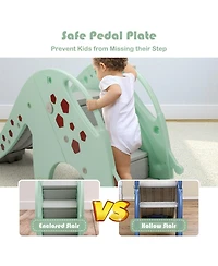 Sugift 3-in-1 Kids Climber Slide Play Set with Basketball Hoop