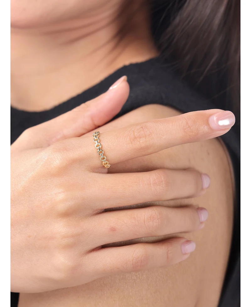 Devata Cable Link Ring in 14K Gold, Size 6, approx. 1.5 grams