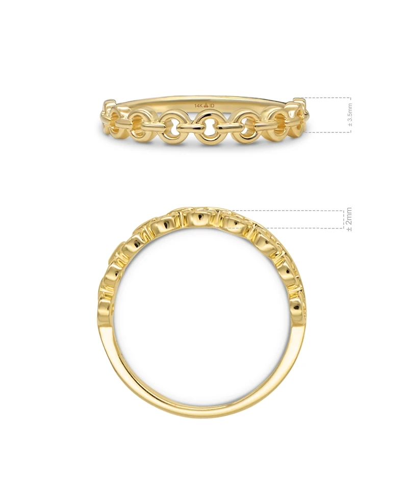 Devata Cable Link Ring in 14K Gold, Size 6, approx. 1.5 grams