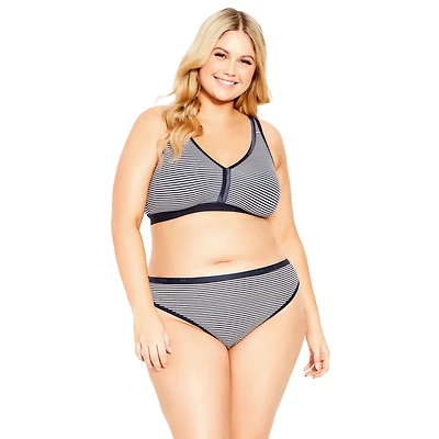 Avenue Plus Cotton Stripe Thong