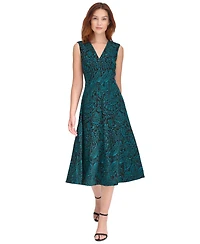 Tommy Hilfiger Women's Printed V-Neck Midi Dress