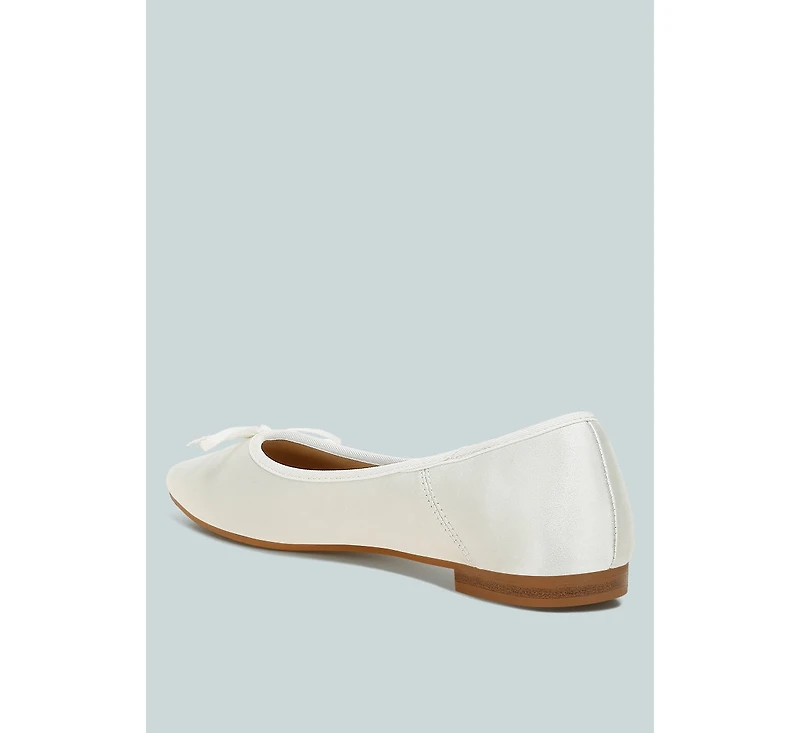 Fearless Satin Bow Embellished Ballerinas Women