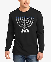 La Pop Art Men's Menorah Word Long Sleeve T-Shirt