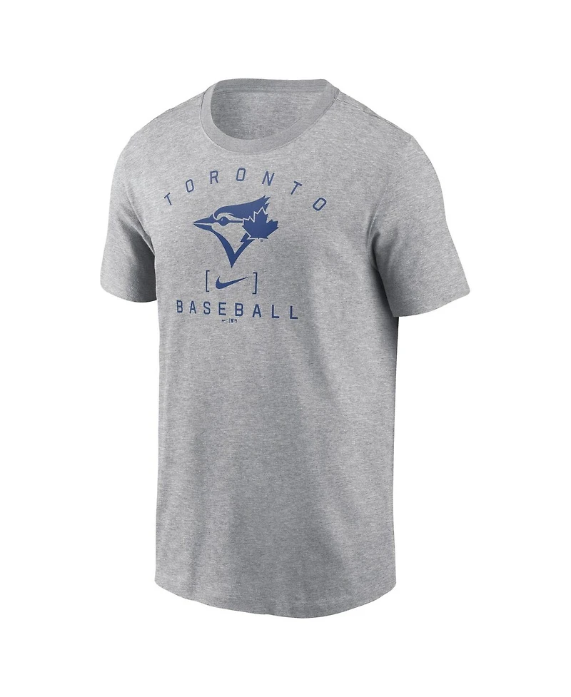 Nike Men's Heather Gray Toronto Blue Jays Home Team Athletic Arch T-Shirt