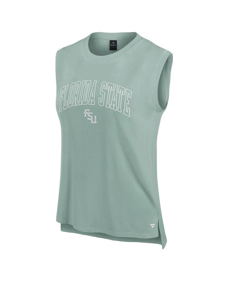 Fanatics Women's Green Florida State Seminoles Studio Gym Tank Top