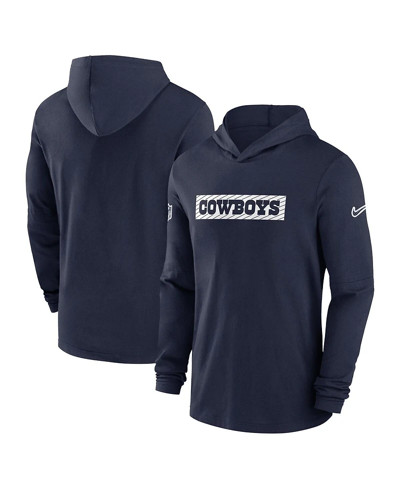 Nike Men's Navy Dallas Cowboys 2024/25 Sideline Performance Long Sleeve Hoodie T-Shirt