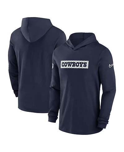 Nike Men's Navy Dallas Cowboys 2024/25 Sideline Performance Long Sleeve Hoodie T-Shirt