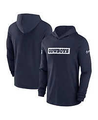 Nike Men's Navy Dallas Cowboys 2024/25 Sideline Performance Long Sleeve Hoodie T-Shirt