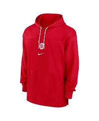 Nike Men's Scarlet Ohio State Buckeyes 2024/25 Sideline Jersey Performance Pullover Hoodie