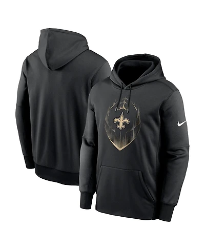 Nike Men's Black New Orleans Saints Icon Performance Pullover Hoodie