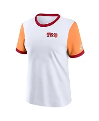 Nike Women's White/Orange Tampa Bay Buccaneers Rewind Ringer T-Shirt