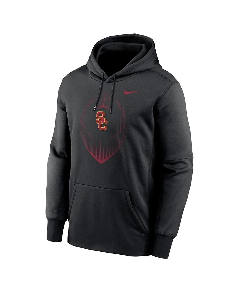 Nike Men's Black Usc Trojans Football Icon Performance Fleece Pullover Hoodie
