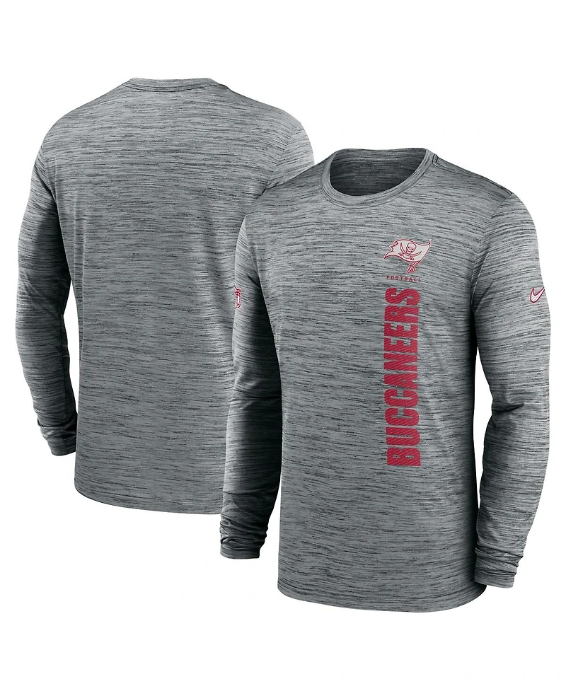 Nike Men's Gray Tampa Bay Buccaneers 2024 Sideline Velocity Performance Long Sleeve T-Shirt